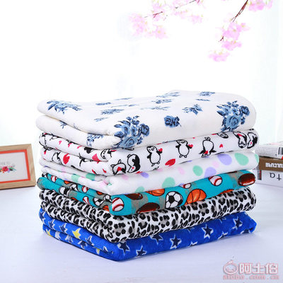 義烏廠家直銷 多色多尺寸印花珊瑚絨毛毯ZM002，現(xiàn)貨供應(yīng)定制服務(wù)